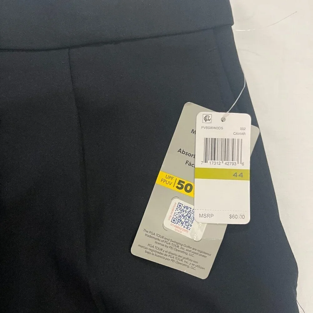 PGATOUR. Black golf shorts size 44. Made in Bangladesh. 100% Polyester.